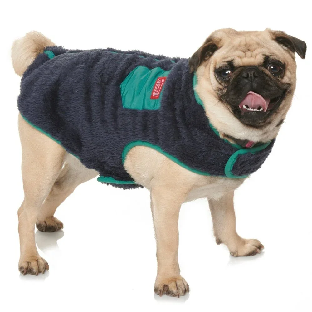 NWT Coleman Plush Dog Jacket blue 068sn - Picture 1 of 6